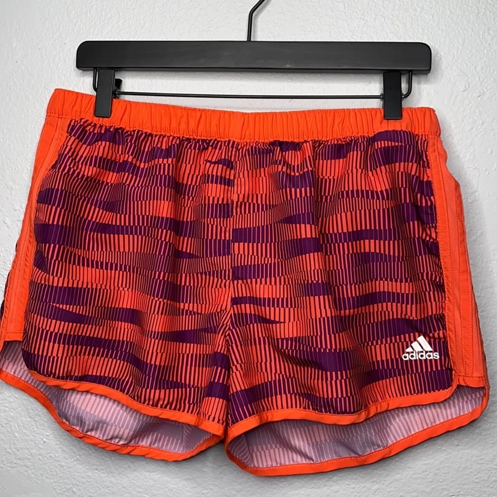 Adidas Climalite Orange and Purple Graphic Athletic Training Shorts